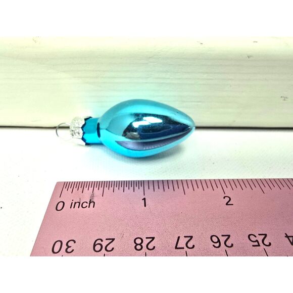 Mercury Glass Light Bulb Christmas Ornaments Highly Reflective 4 Sky Blue - Picture 4 of 4
